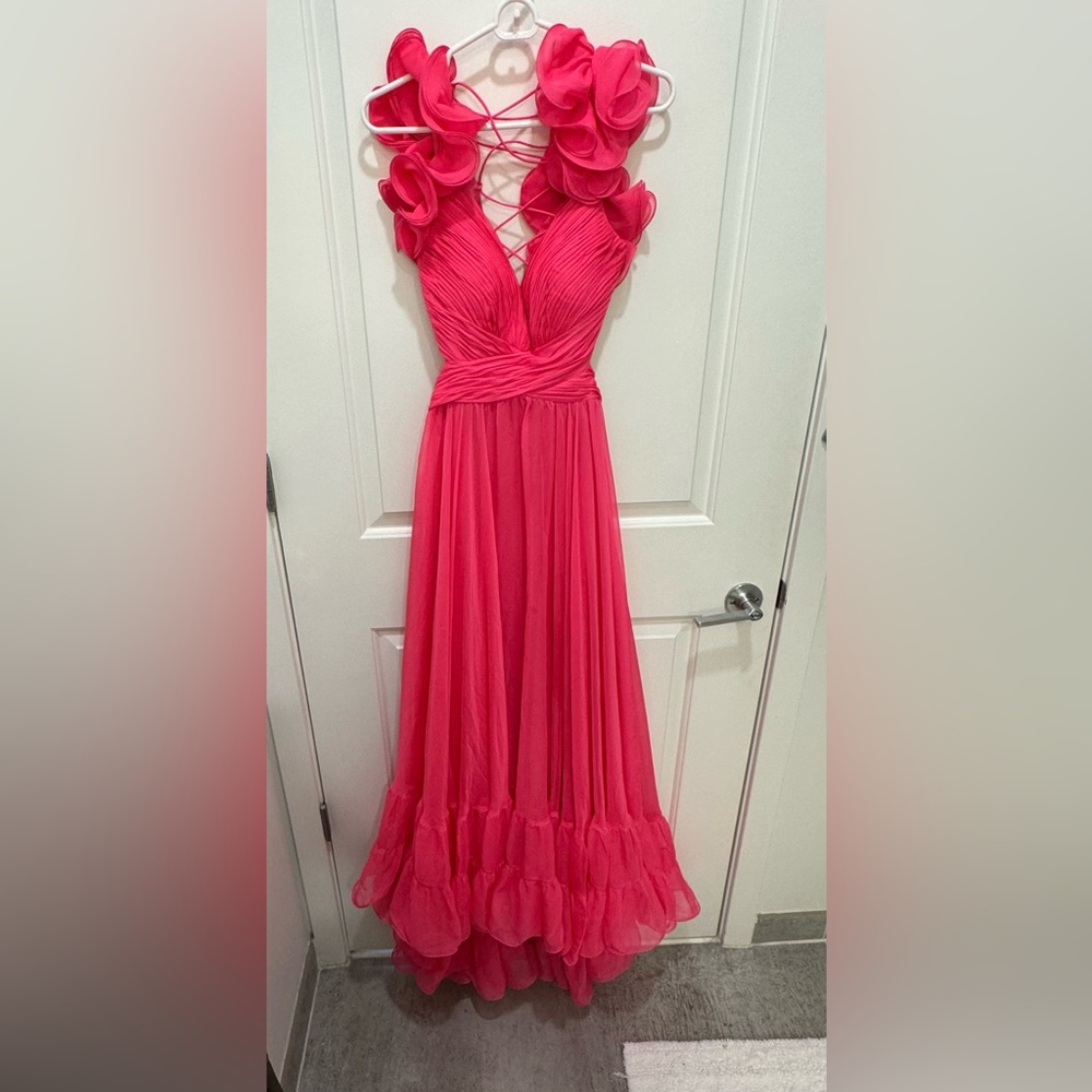 Mac Duggal Rosette Chiffon Gown